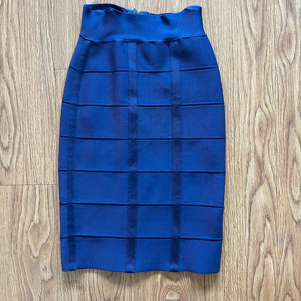Herve Leger Blue Bandage Skirt Size XXS